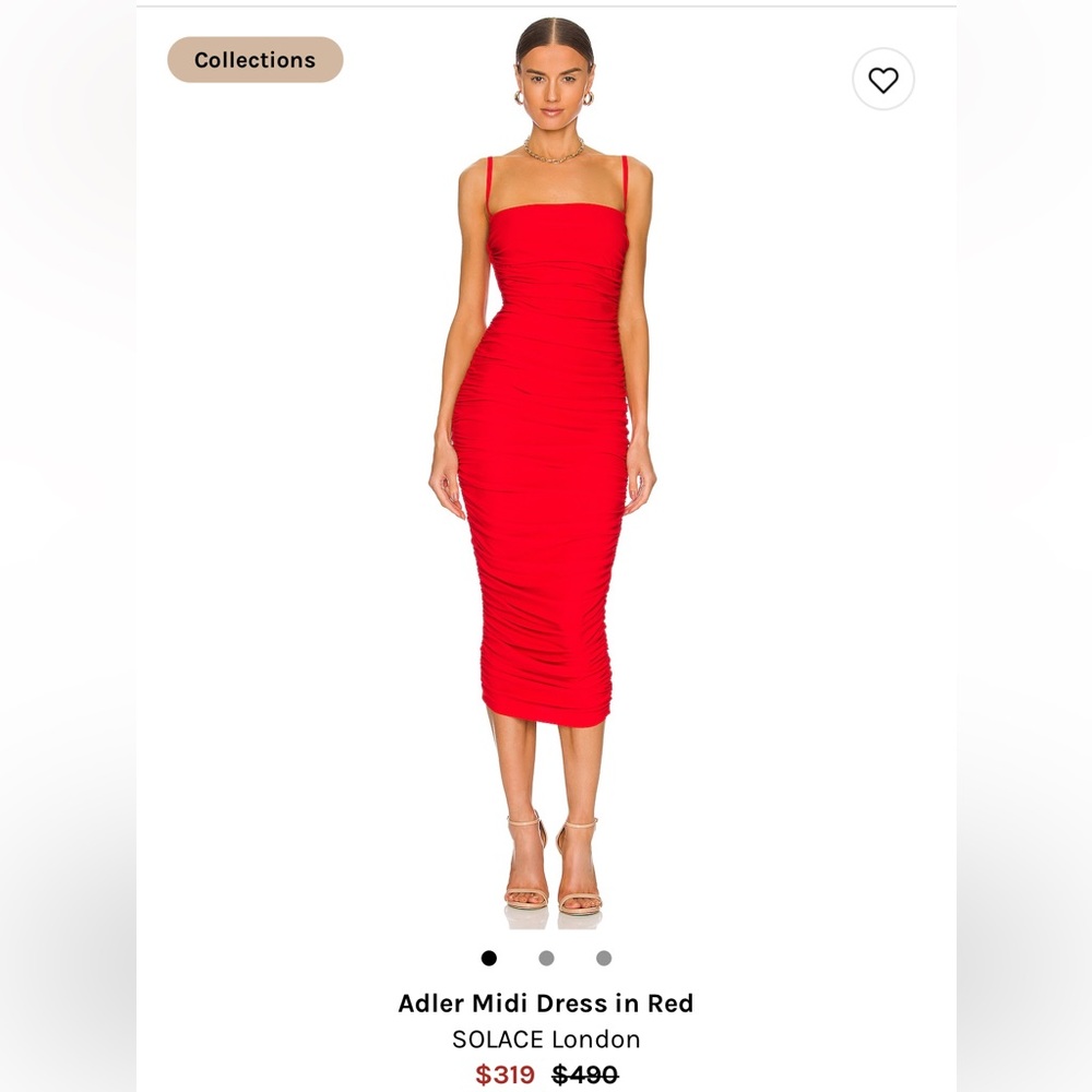 SOLACE London Adler Midi Dress red - wedding guest - maternity - special event